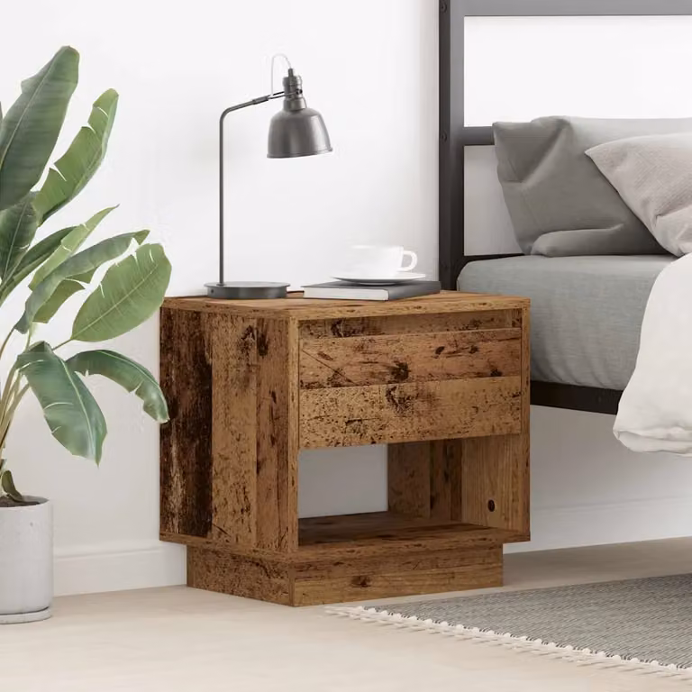 Comodino vidaXL in legno vecchio stile marrone L 45 x P 34 x H 44 cm