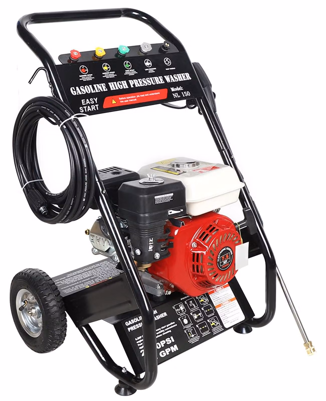 Solidchoice - Idropulitrice a benzina con una pressione di 2200 PSI e un tubo flessibile da 8 metri