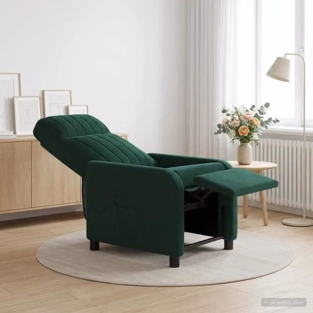 Divano Sedia-Poltrona Massaggiante Verde Scuro Velluto (V)