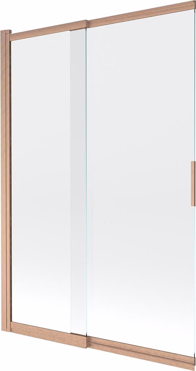Mexen Fox paratia per vasca da bagno scorrevole a 2 ante 120 x 150 cm, trasparente, rame spazzolato - 891-120-002-65-00