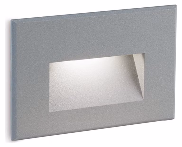 Segnapasso In Alluminio Svasato Liscio Grigio Led 3 W 300 Lm 3000K Spina