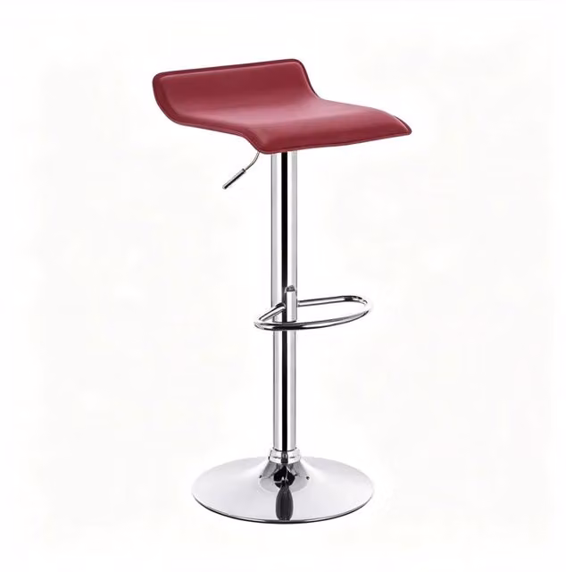 Sgabello da bar girevole regolabile 62-84 cm in similpelle bordeaux per cucina
