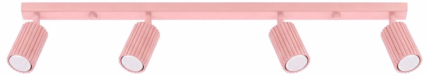 Plafoniera KARBON 4L rosa 4xGU10 10W in alluminio 16,5x6,5x81 cm Sollux Lighting