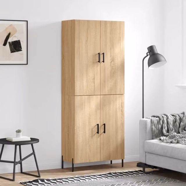 Credenza Buffet Armadio da Cucina Design Mania in Legno Rovere Marrone L: 69,5 cm, P: 34 cm, H: 180 cm