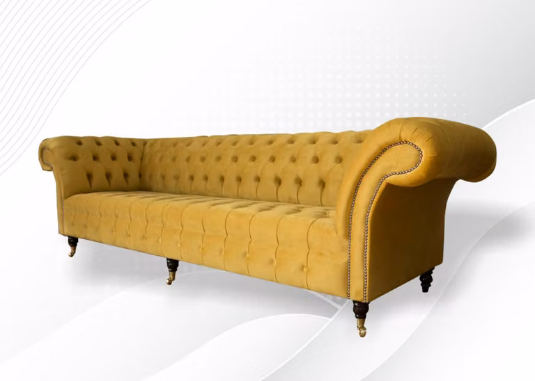 Xxl Chesterfield Big Sofa Couch Polster Garnitur 4 Sitz Textil Sofas Couchen