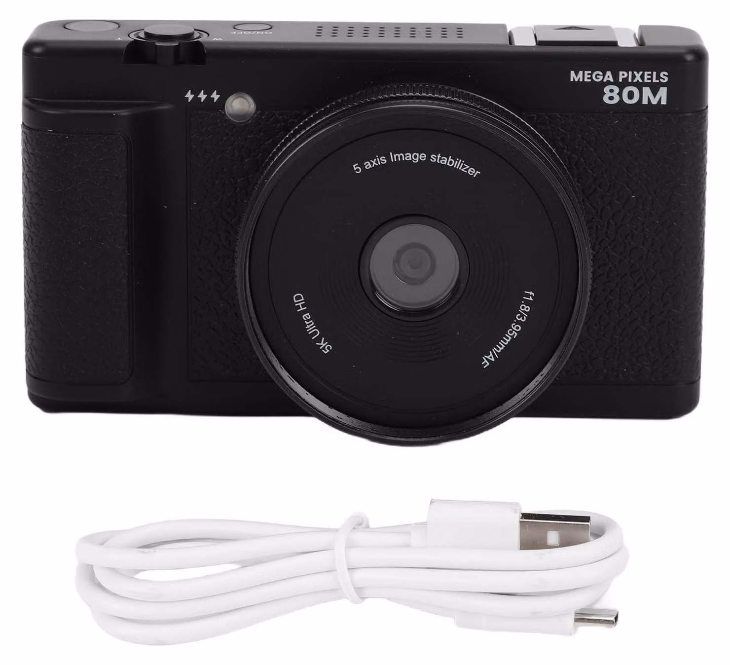 Fotocamera digitale da 80 MP e 5K con schermo ribaltabile a 270 gradi, luce di riempimento a LED da 2,8 pollici, zoom ottico 18x, HD, videocamera da viaggio compatta per principianti e studenti, nera