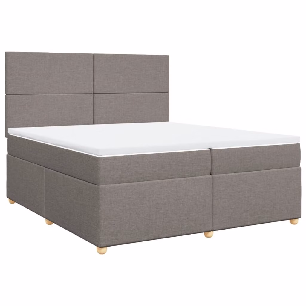Letto a molle con materasso Taupe 200x200 cm in tessuto