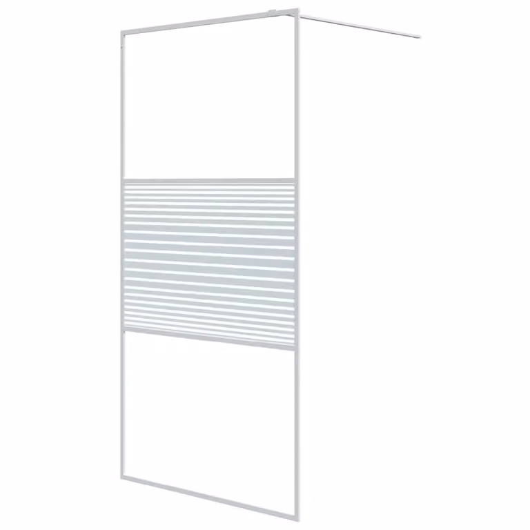 Parete Doccia Walk in Bianca 100x195 cm Vetro Trasparente ESG