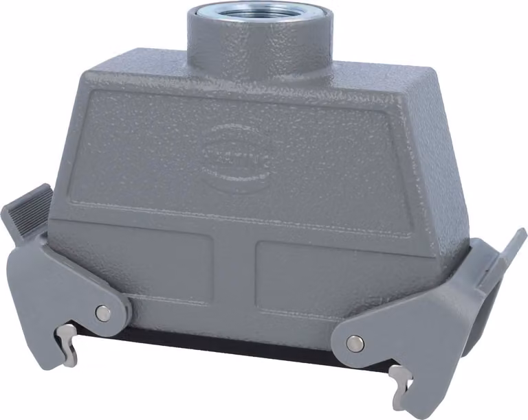 HARTING Han 24B Alloggiamento connettore alto, 1xM25 uscita cavo diritta, con 2 staffe trasversali Vite M25 Area di serraggio 9,0 mm