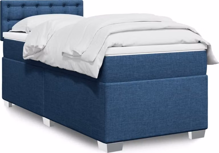 Maison Exclusive - Letto boxspring con materasso blu 80x200 cm Tessuto