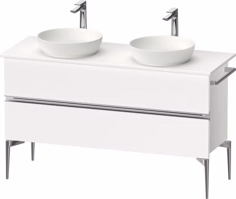 Duravit Sivida Meuble sous-lavabo sur console, 2 tiroirs, poignée profilée chromée, 1315x475x548mm, SV4661010180000, SV4661010180000