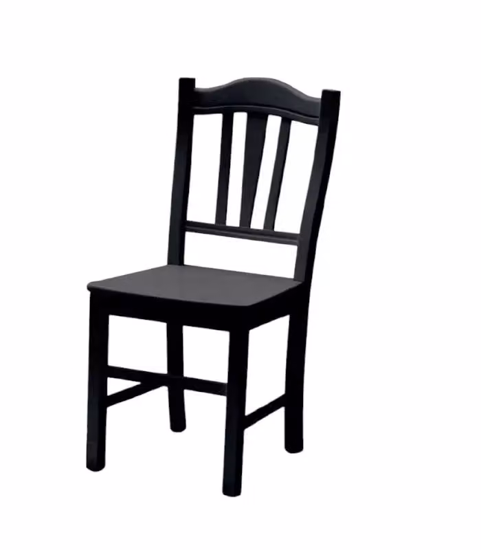 Set di 2 sedie country in legno di faggio nero con seduta in legno MOBILI 2G L/P/H: 46 x 50 x 95 cm – 2