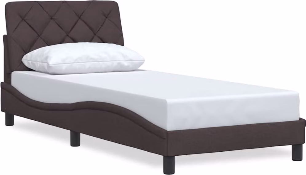 Giroletto senza Materasso Marrone Scuro 90x190 cm Tessuto