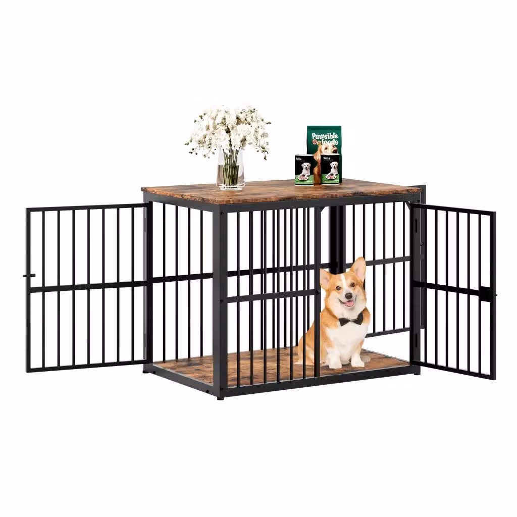 Mobile multiuso 2 in 1 Minimal per cani, Marrone e Nero, L/P/H: 84 x 56 x 66 cm – 2