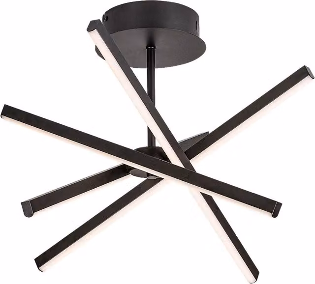 Plafoniera LED Rabalux Matilde nera con aste orientabili