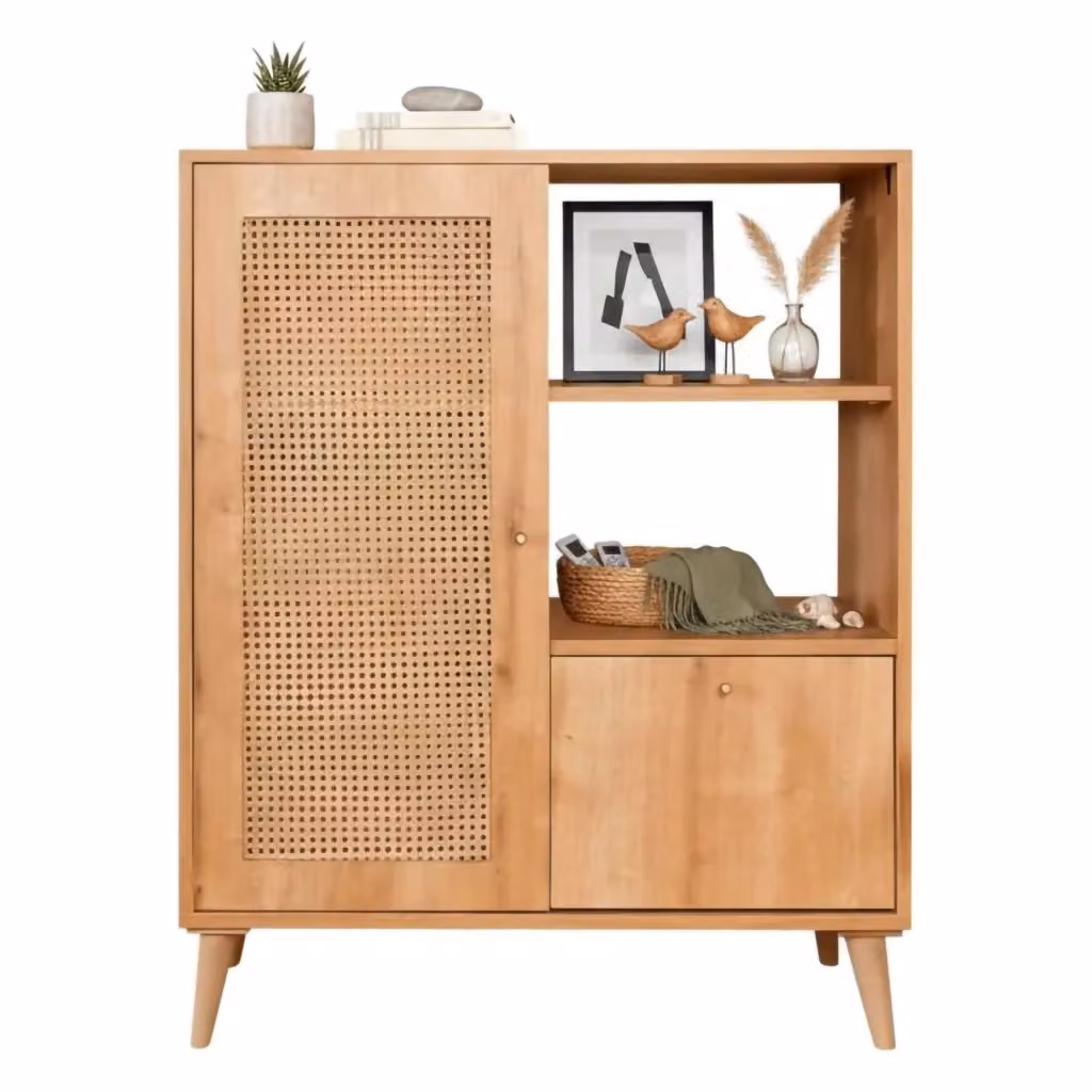 Credenza Sfalerite DMORA in legno color quercia per soggiorno e cucina L: 90 cm, P: 40 cm, H: 110 cm – 2
