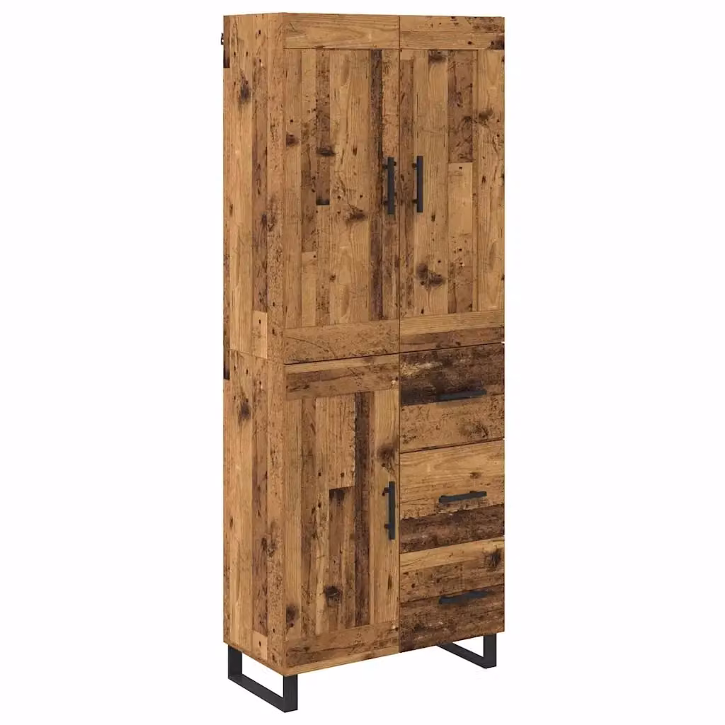 Set di 2 credenze moderne vidaXL in legno vecchio marrone L: 69,5 cm, P: 34 cm, H: 180 cm – 2