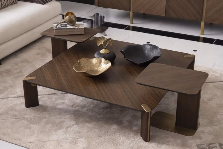 Gruppe 3tlg Couchtisch Beistelltische Kaffeetisch Braun Holz Set Tisch