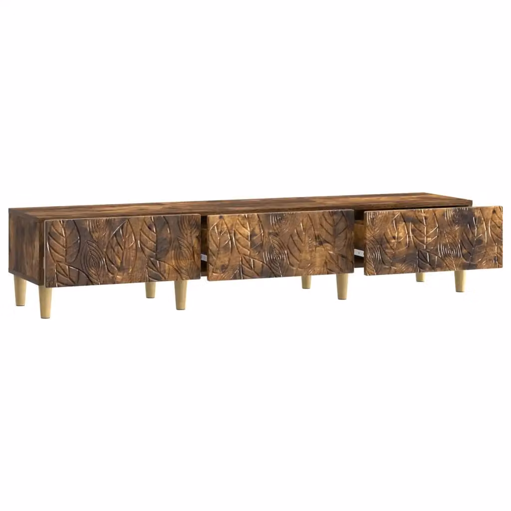 Mobile TV-Credenza in Rovere Fumo e Legno, Stile Vintage, L/P/H: 147 x 34,5 x 30 cm – 2