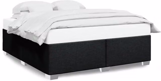Letto matrimoniale | Letto per adulti | Giroletto senza Materasso Nero 200x200 cm in Tessuto