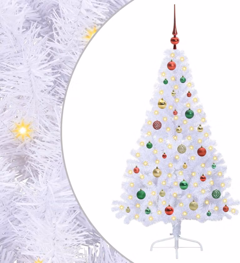 Albero di Natale artificiale Bianco 150 cm PVC e Acciaio