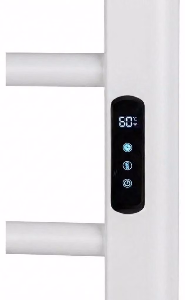Asciugamano elettrico Ramus, con display - 160W - bianco opaco - 1400x30 mm