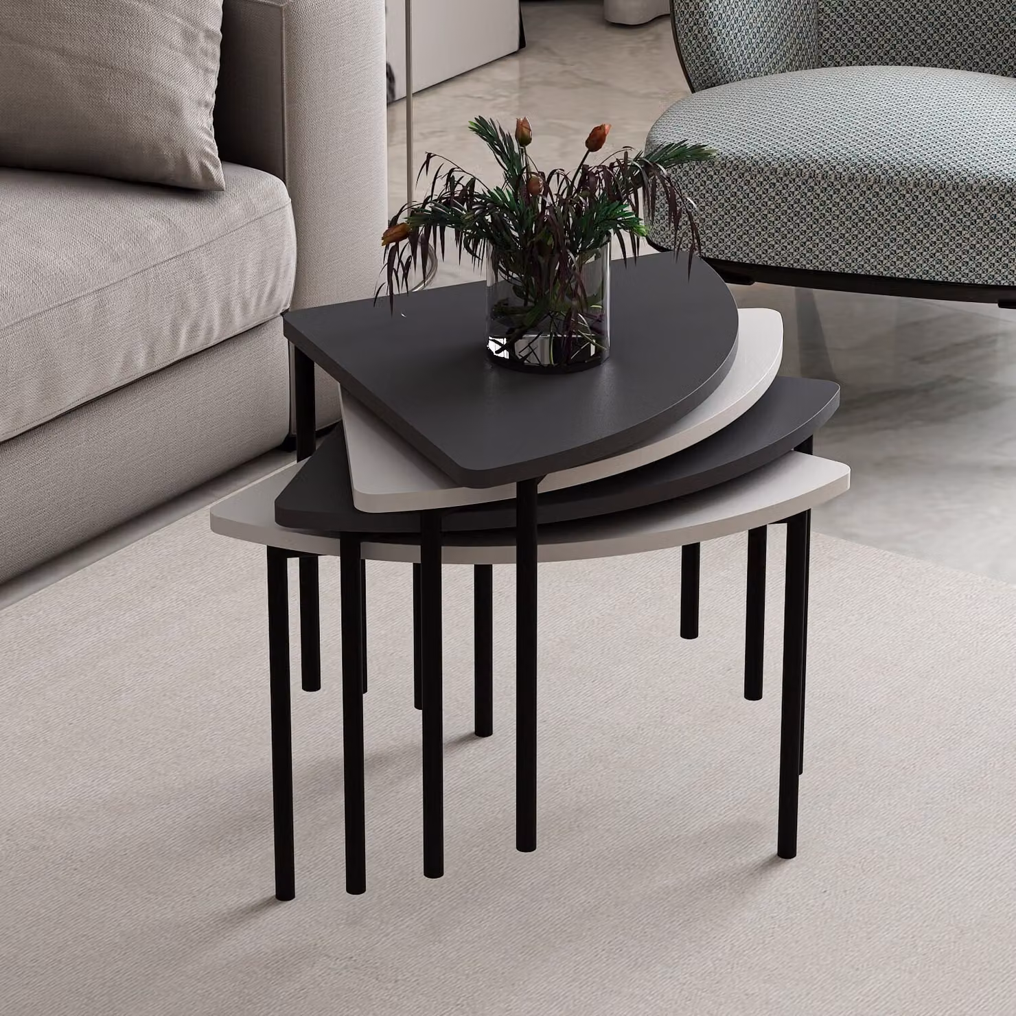 Skye Decor, Emma - 8920, tavolino, bianco, 100% pannelli di particelle rivestiti in melamina, 90 x 42 x 42 cm