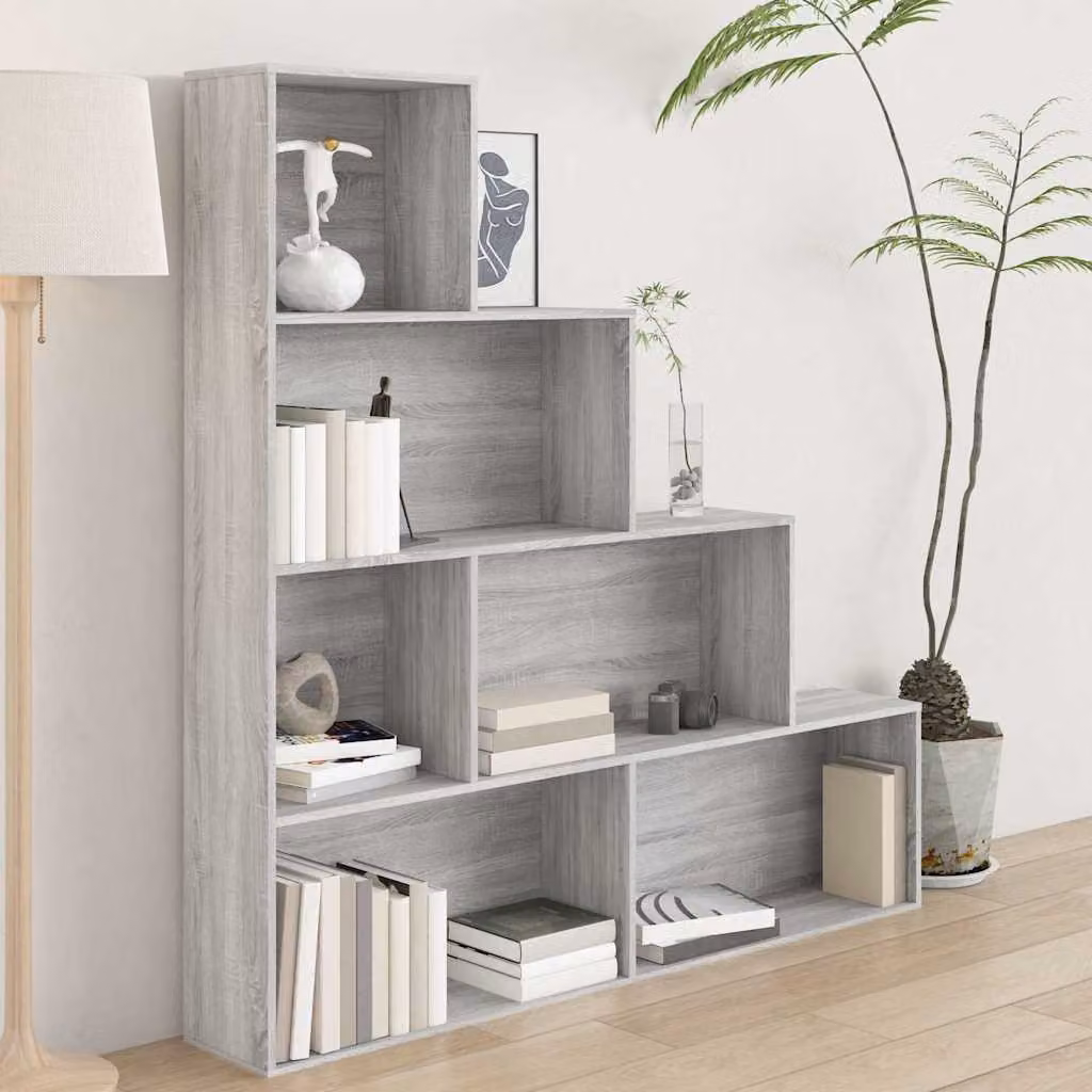 Libreria a parete vidaXL Grigio Sonoma L: 155 cm, P: 24 cm, H: 160 cm