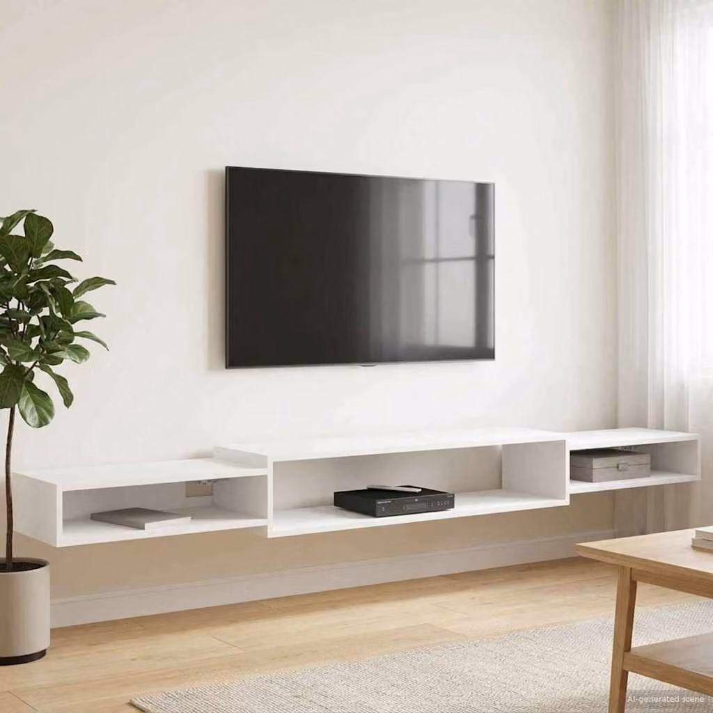 Mobile TV da parete vidaXL Bianco Moderno L 220 x P 28 x H 21 cm