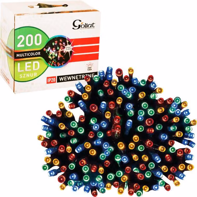 Luci per albero di Natale a LED multicolore con alimentazione di rete, 200 pezzi - per uso interno