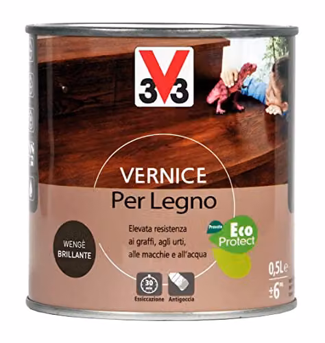 V33 Vernice Per Decorare E Valorizzare I Rivestimenti Interni In Legno, Resa 12mq / L Circa Wenge 500 Ml
