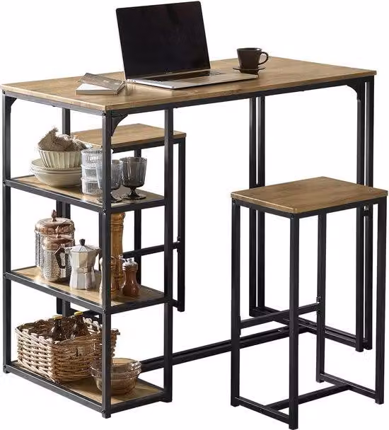 Set da bar - 2 sedie - Beige - 110 x 61 x 97 cm