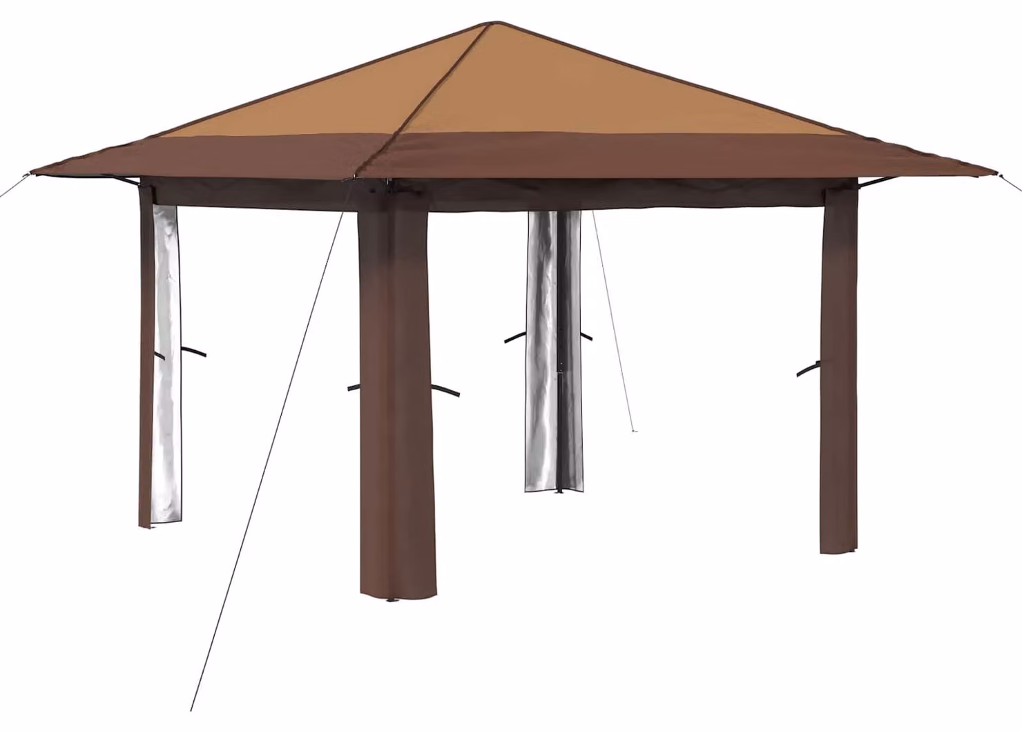 Gazebo senza pareti, color beige e marrone