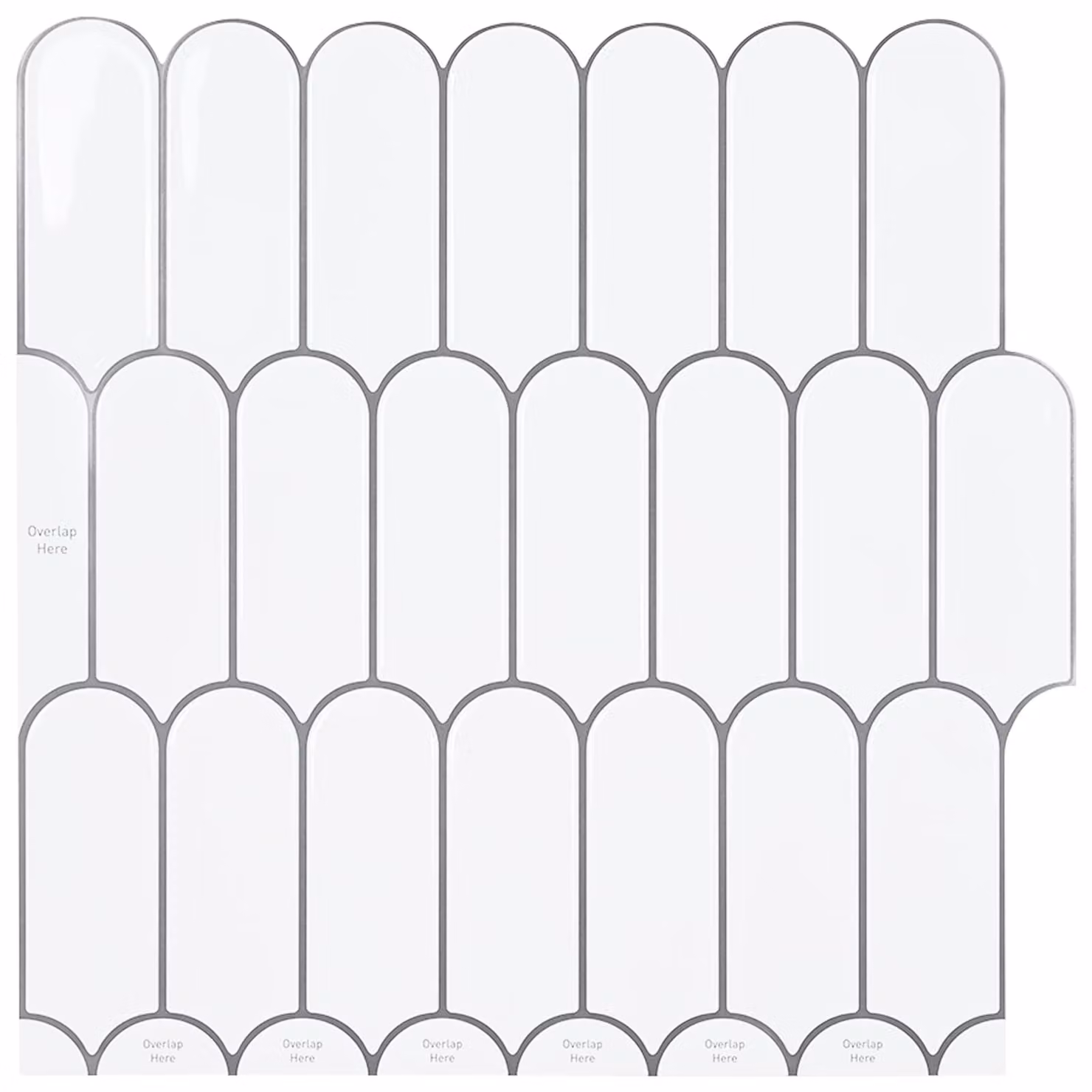 Set di 20 piastrelle vidaXL Piuma in plastica, colore bianco e grigio, 30 x 30 cm