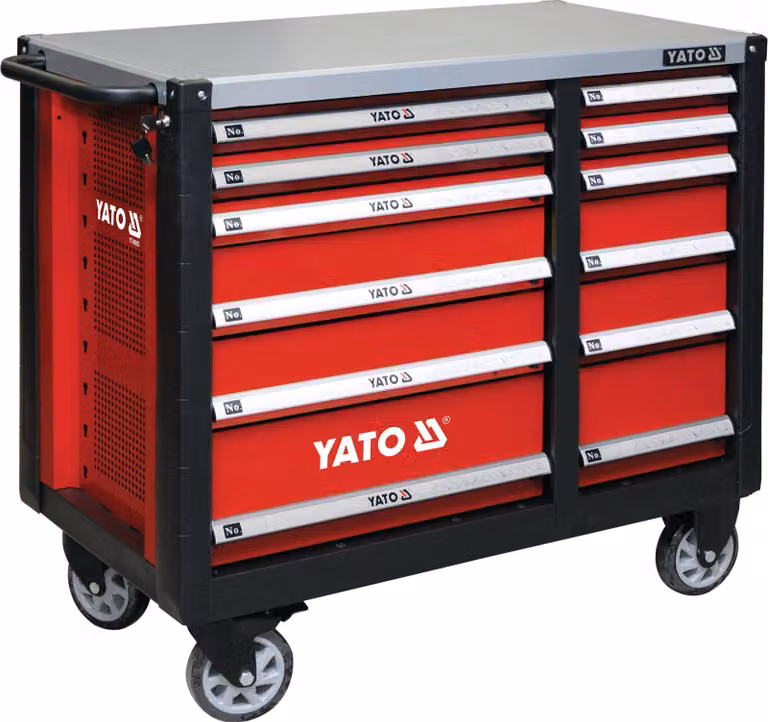 Carrello da officina 1000x1130x570mm con 12 cassetti