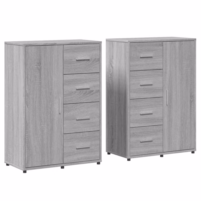 Credenze 2 pz Grigio Sonoma 60x31x84 cm in Legno Multistrato