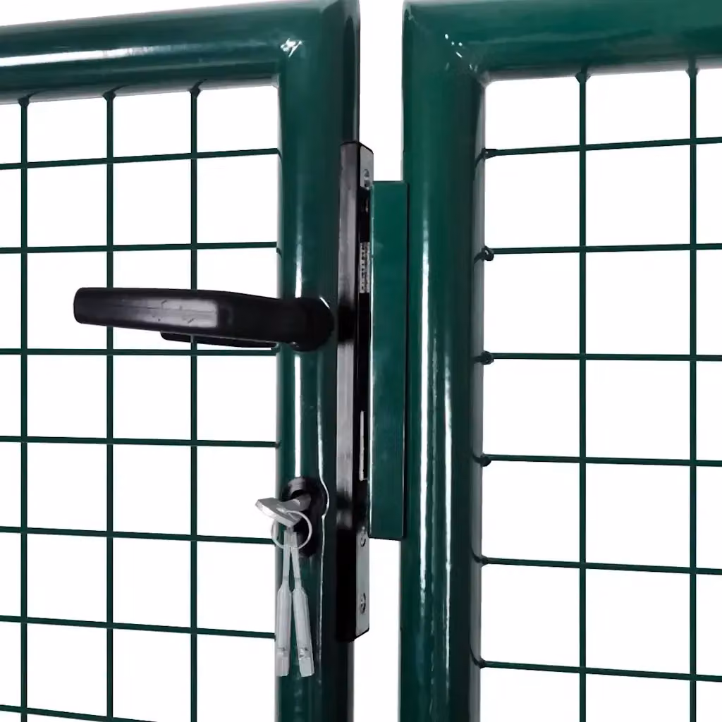 Cancello per recinzione a battente vidaXL in acciaio zincato verde L: 300 cm, H: 150 cm, P: 40 cm – 2