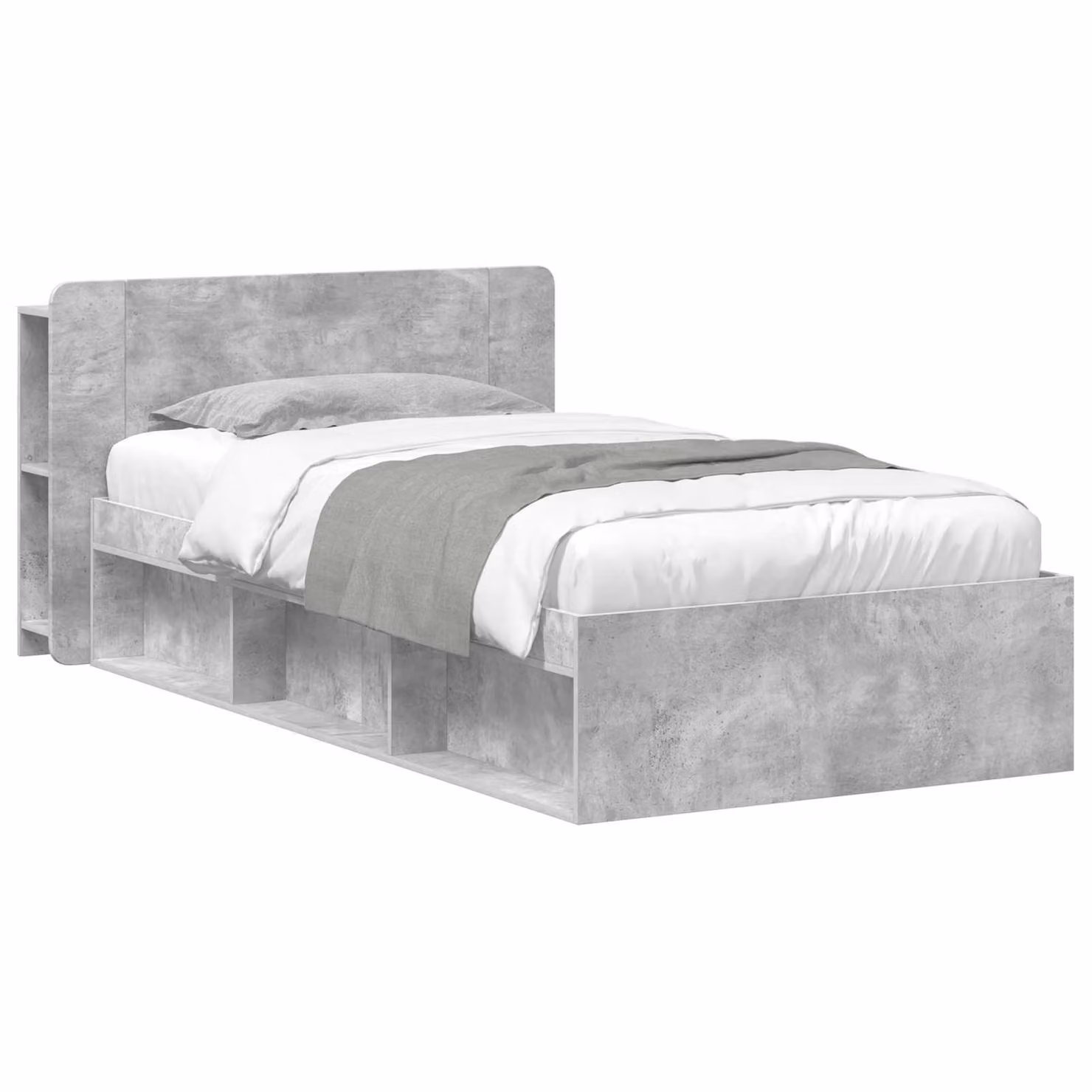 vidaXL Telaio letto moderno con cassetti in legno ingegnerizzato Grigio, L: 80 cm, P: 200 cm, H: 221,5 cm
