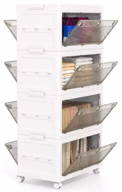 Confezione da 4 contenitori in plastica con coperchio
