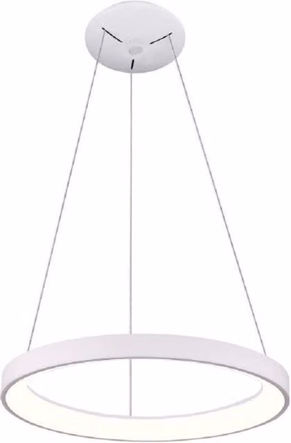 Trade Shop - Lampadario Pendente Led 30w Cct Lampada Sospensione Circolare 38m Luce Cucina Bar - Bianco