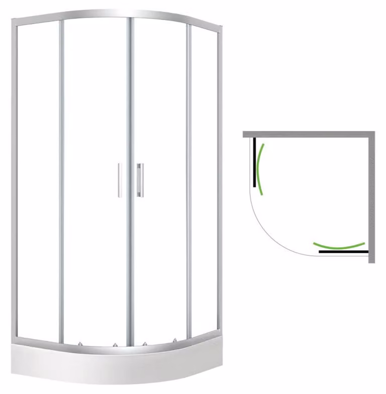 Laveo DESNA box doccia a quarto di cerchio con piatto doccia 90x90 cm JKDD096Z