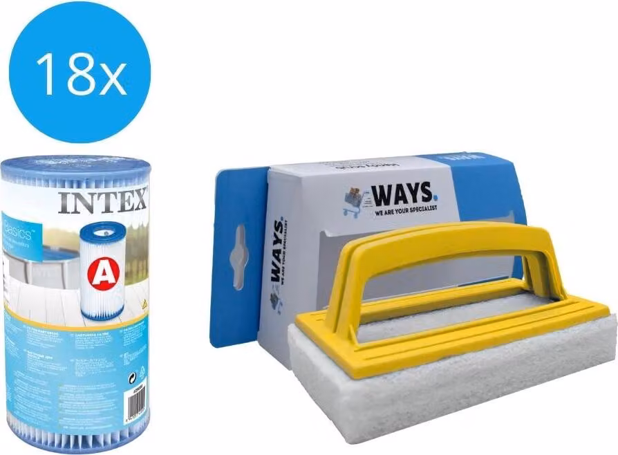 Intex - A-Filter - 18 pezzi - Adatto per la pompa filtro 28604GS/28638GS/28636GS e per la spazzola WAYS