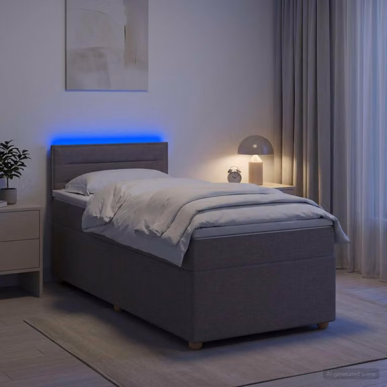 Maison Exclusive - Letto boxspring con materasso e testiera Taupe 90 x 190 cm Tessuto
