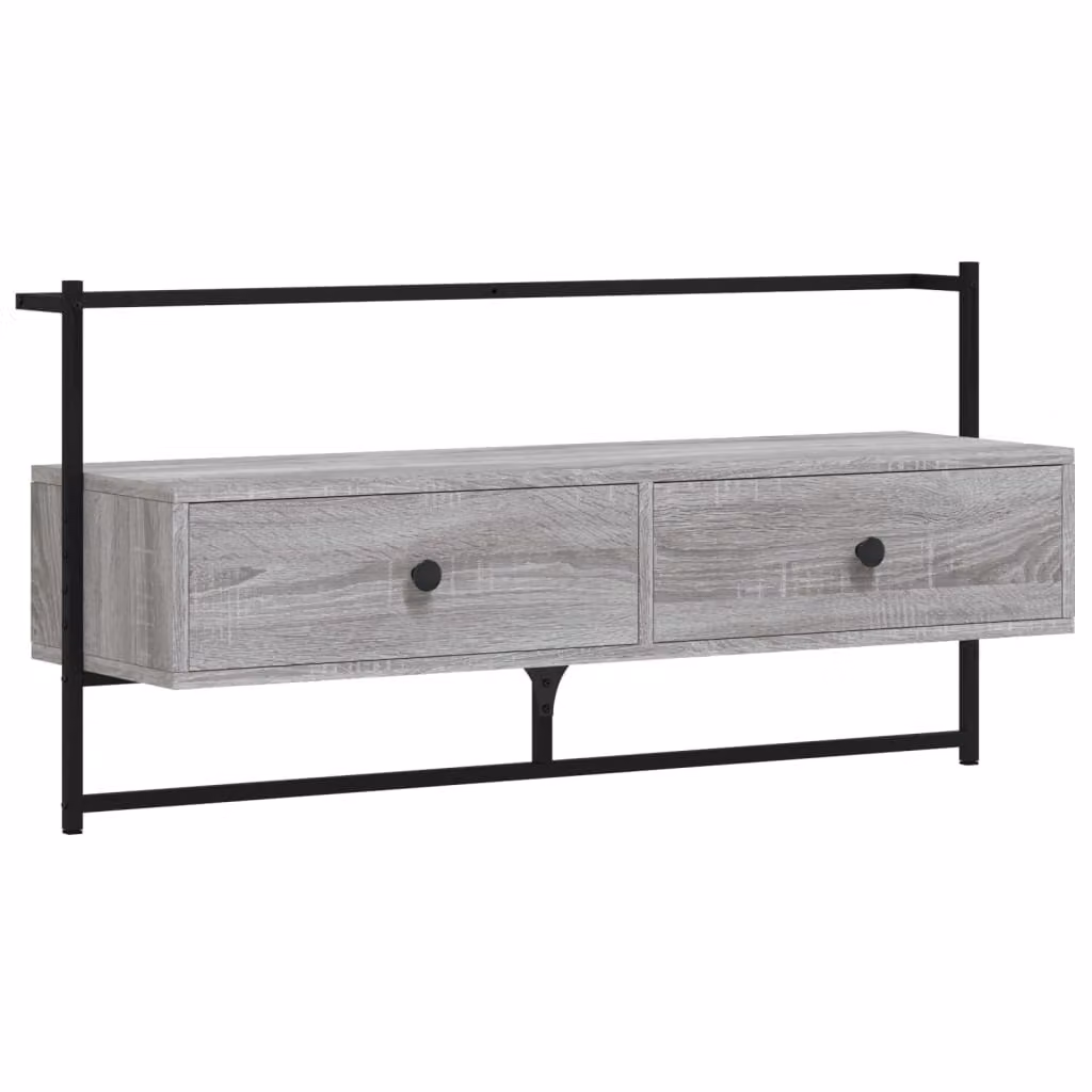 Mobile TV a Muro Grigio Sonoma 100,5x30x51 cm Legno Multistrato