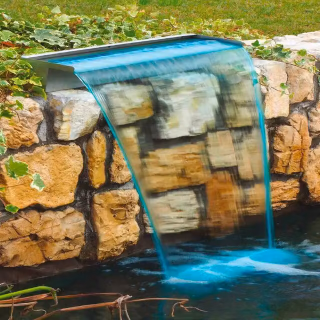 Lama d’Acqua Effetto a Cascata per Piscina o Laghetto 90x14xH11 cm in Acciaio Inox Lucido