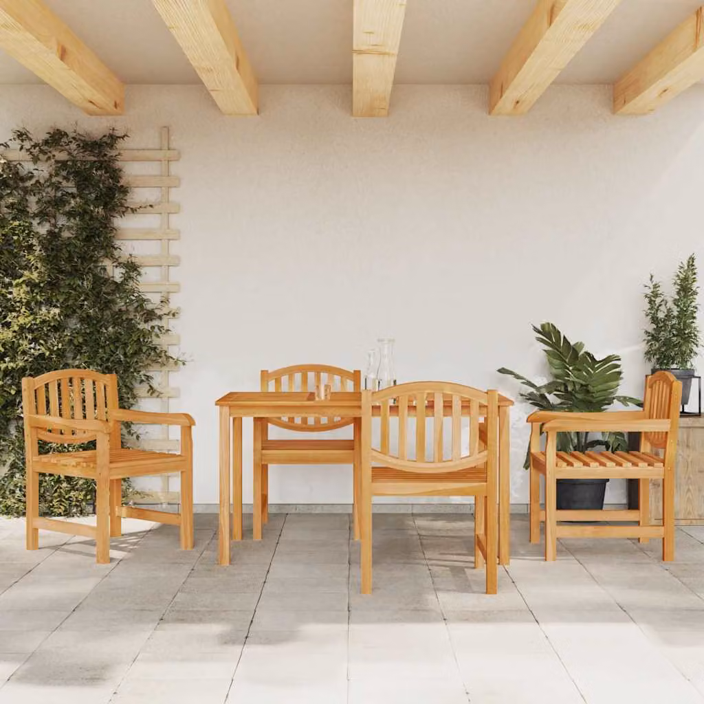 Set da pranzo per giardino vidaXL in legno di teak marrone, 5 pezzi