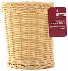 Cestino porta grissini o posate in rattan Ilsa colore beige L: 15 cm, P: 12 cm