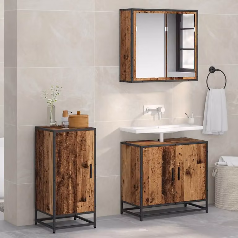 Credenza moderna vidaXL in legno vecchio marrone L: 35,5 cm, P: 35 cm, H: 76 cm