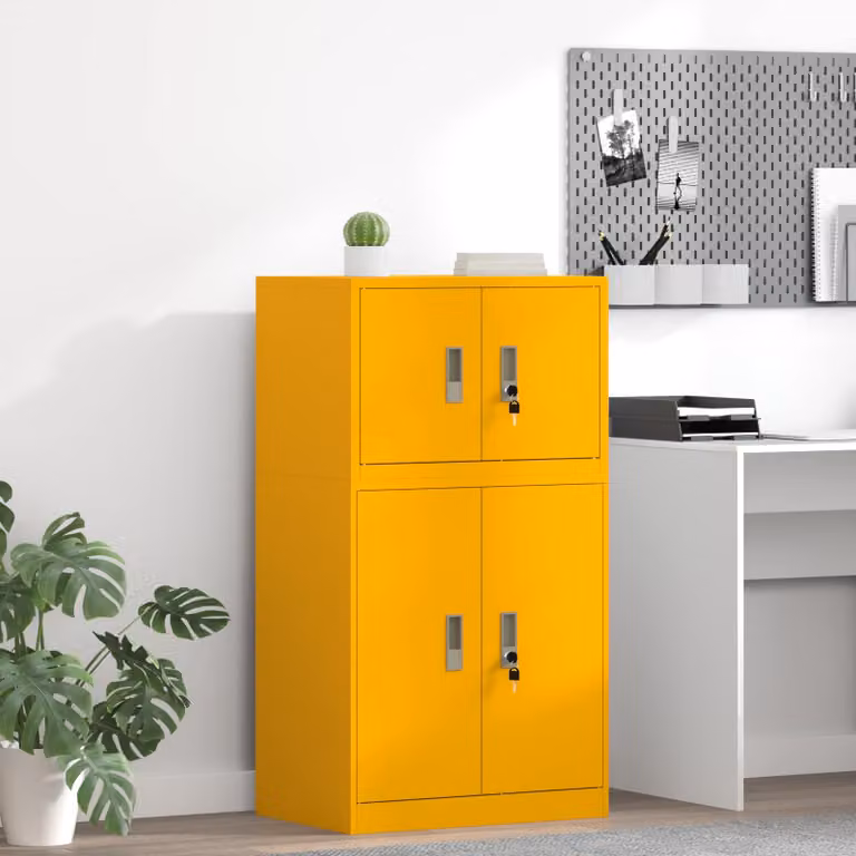 vidaXL Armadio Giallo senape 60 x 40 x 40 cm Acciaio