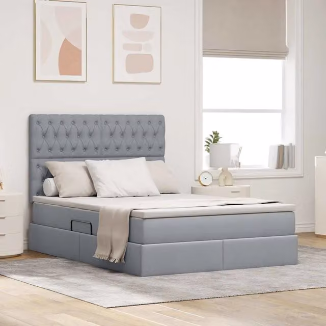 Letto con contenitore e materasso vidaXL Grigio, L/P/H: 140 x 200 x 204 cm